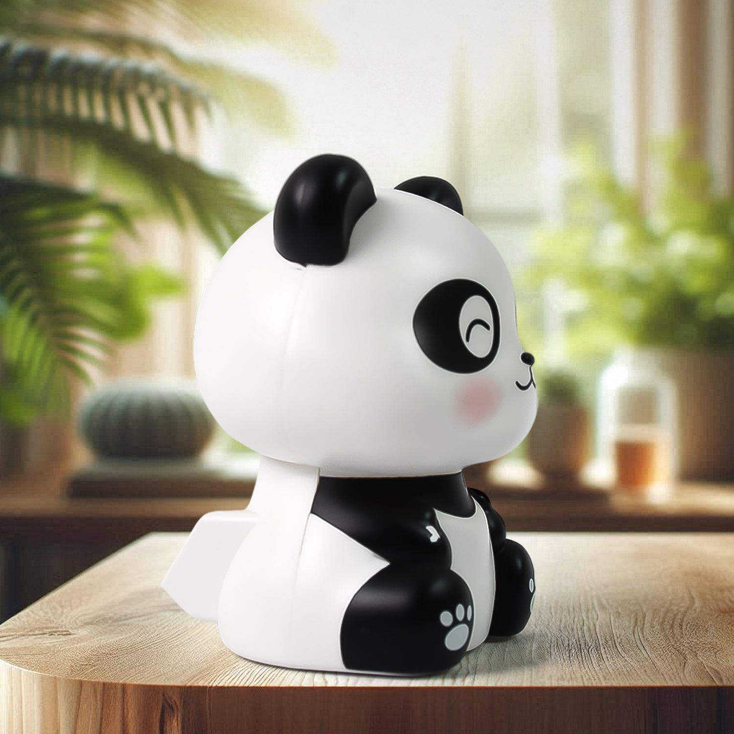 Panda Wackelkopf Fürs Auto-Armaturenbrett – Solarbetrieben, 10x7,5 Cm, Aus ABS-Kunststoff