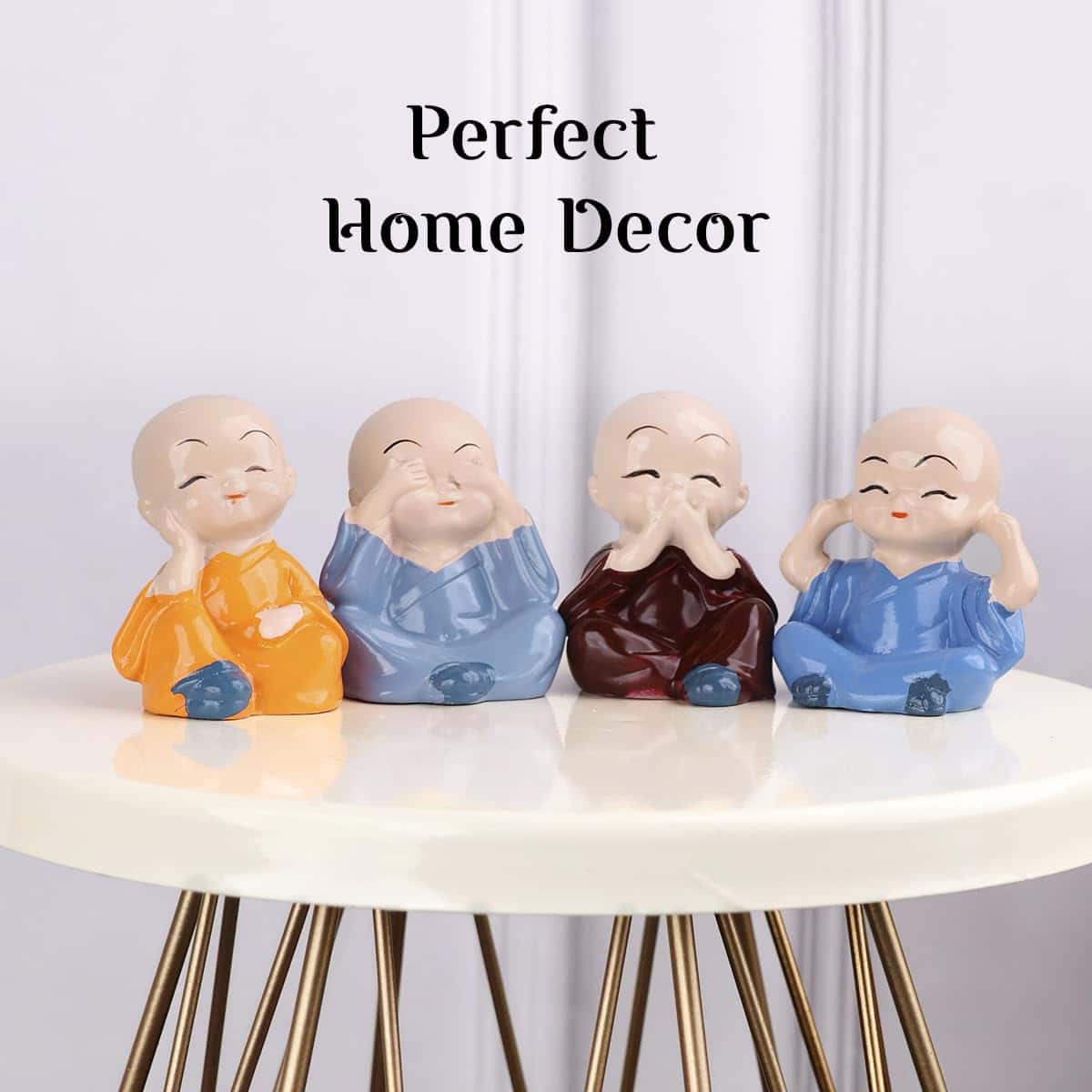 Bliss: Buddha Baby Monk Statues (Set of 4)