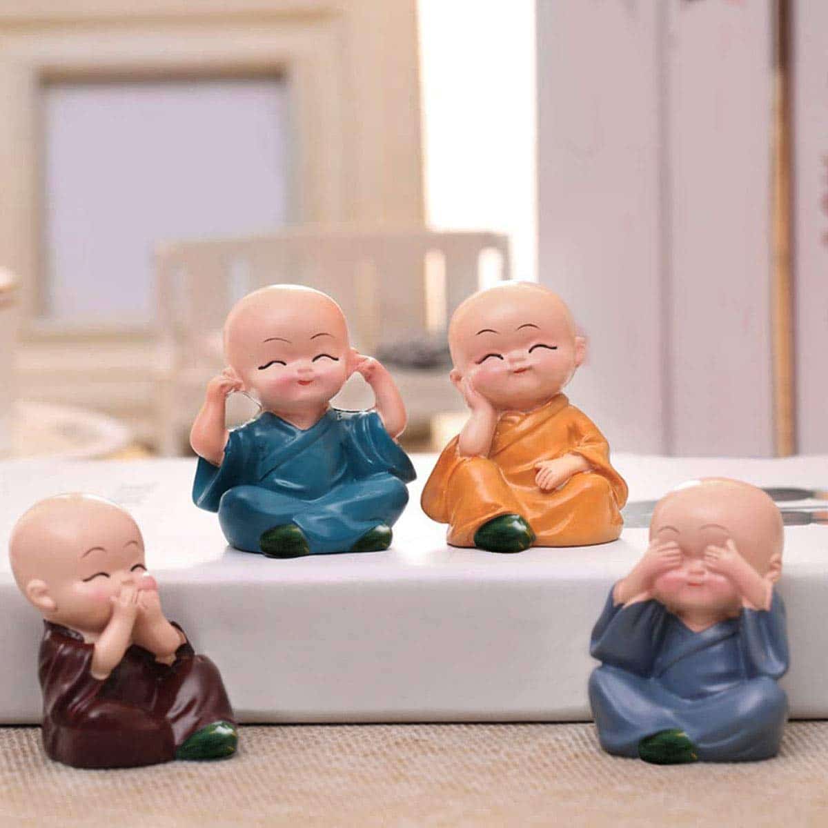 Bliss: Buddha Baby Monk Statues (Set of 4)