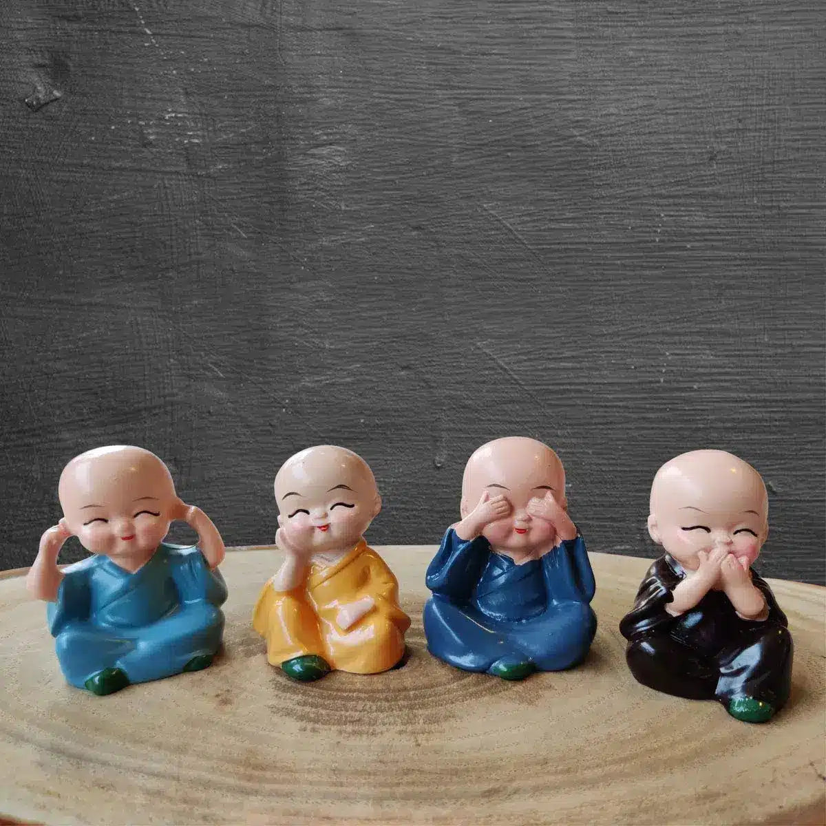 Bliss: Buddha Baby Monk Statues (Set of 4)